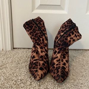 Steve Madden Winta Leopard-Print Sock Booties